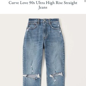 Abercrombie and Fitch Curve Love 90s Ultra High Rise Straight Jeans